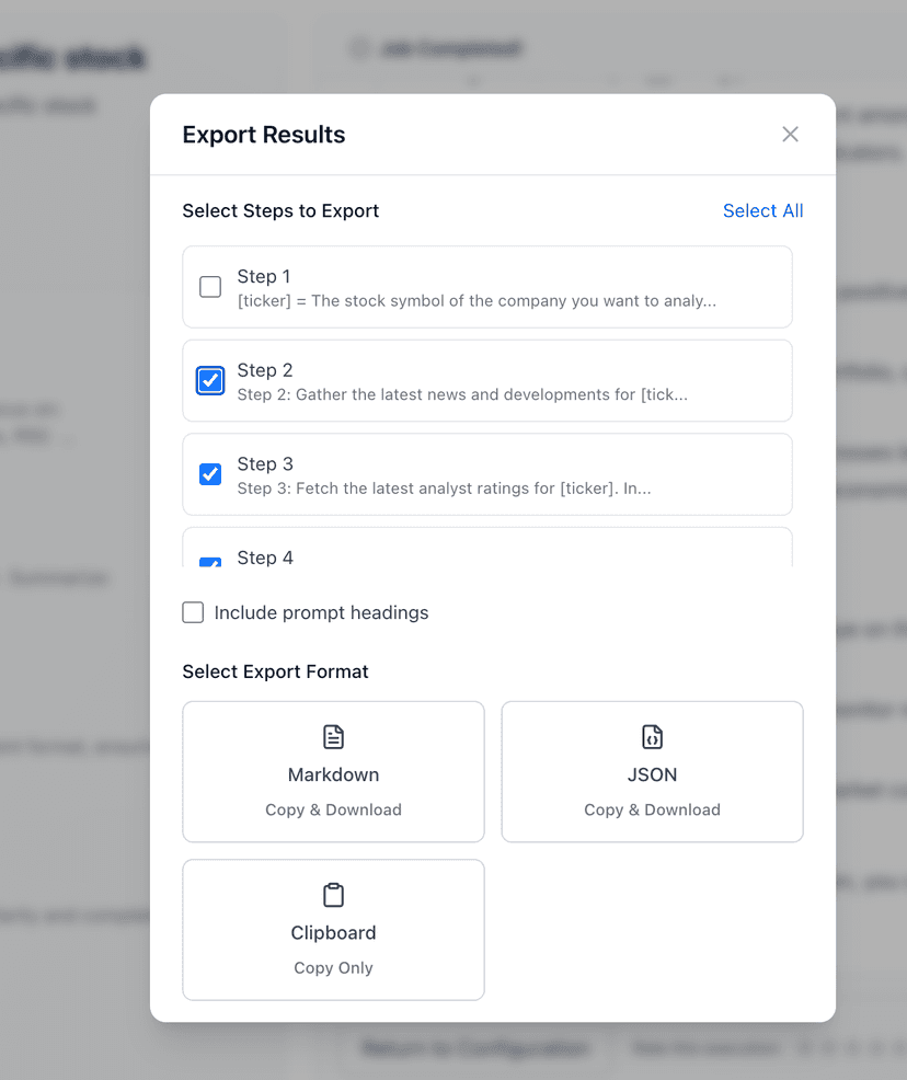 Copy All Results feature visual